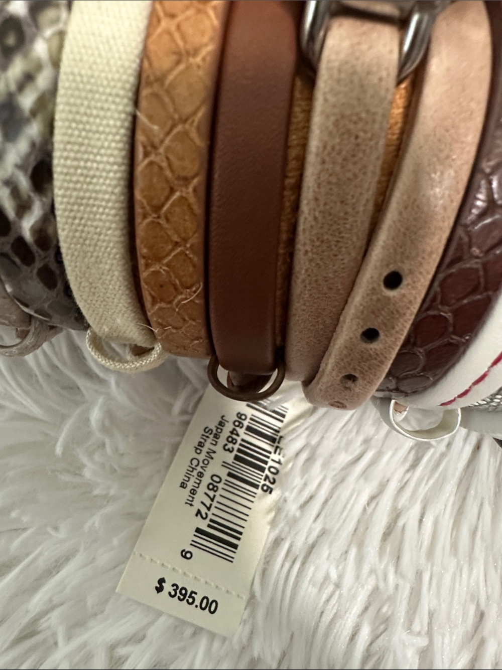 🥕 NWT Fossil Georgia Collection with 30 Bands in Leather Baguette Case - Picture 2 of 5